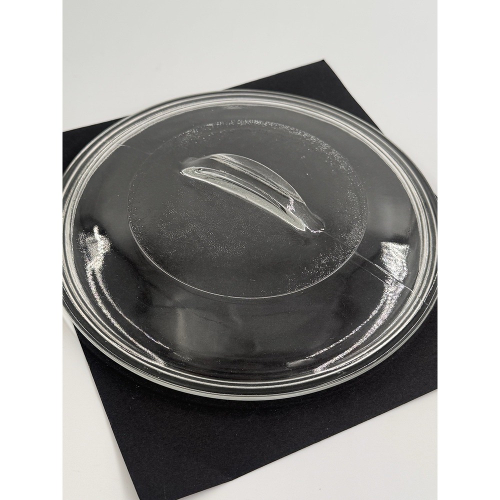 Clear Glass Round Lid Replacement Top 7"‎ (Inner)  7.5" (Outer) w/Handle Vintage
